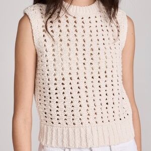 Frame Tape Yarn Sweater Vest: Size M: Cream